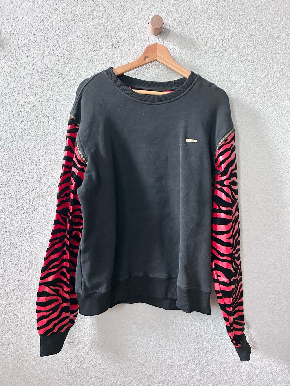 Vintage Hudson Men's Sweater Red, Black, 2X-Large Removable Sleeves, Hip Hop